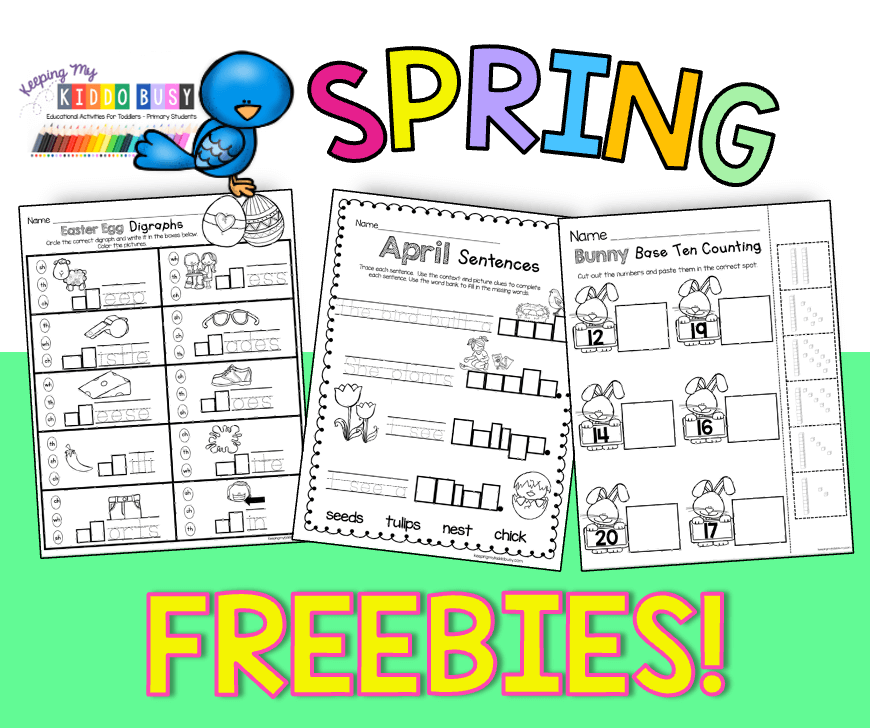 April in Kindergarten FREE WORKSHEETS — Keeping My Kiddo Busy